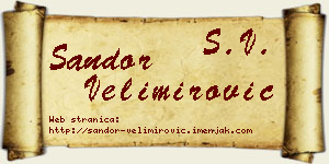 Šandor Velimirović vizit kartica
